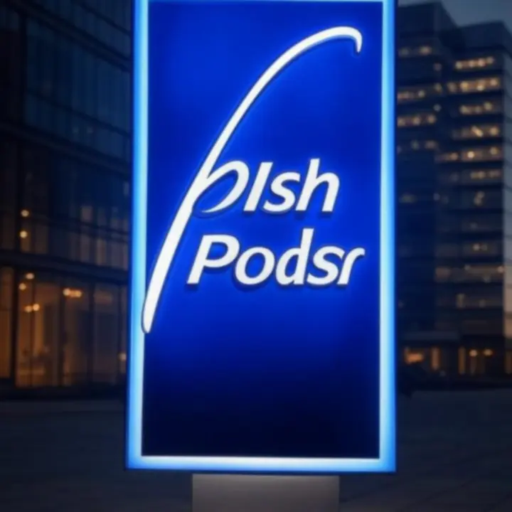 Nowoczesne, podświetlane oznakowanie marki na elewacji budynku