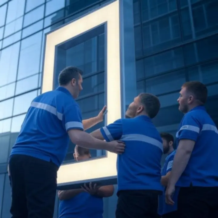 Profesjonalny montaż zewnętrznego szyldu świetlnego