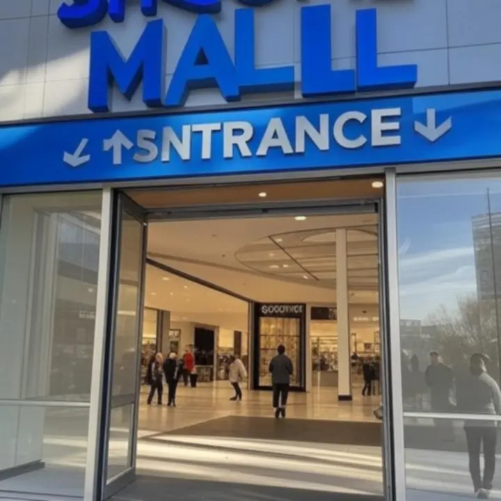 System oznakowania w centrum handlowym z czytelnymi tablicami informacyjnymi